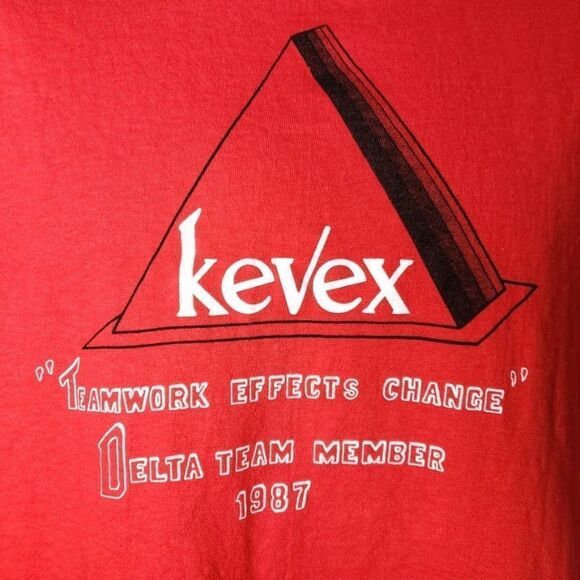 Kevex X Ray T Shirt Vintage 80s 1987 Delta Team Building Made In USA Mens Size L - Picture 2 of 6